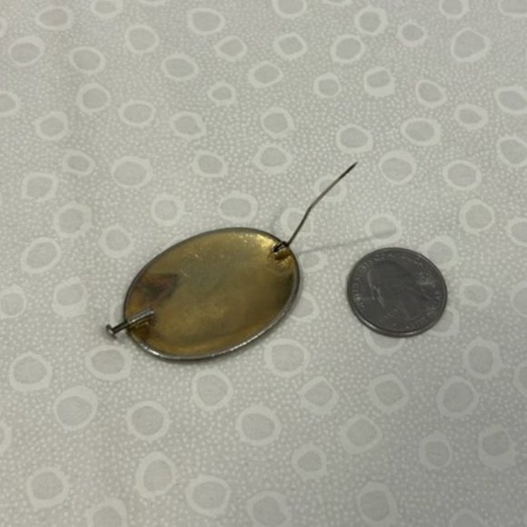 VTG Damascene Spanish Oval BROOCH - Picture 8 of 8